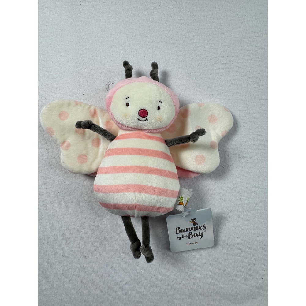 Bunnies by the Bay Baby NWT Butterfly Plush Pink‎ Striped Polka Dot